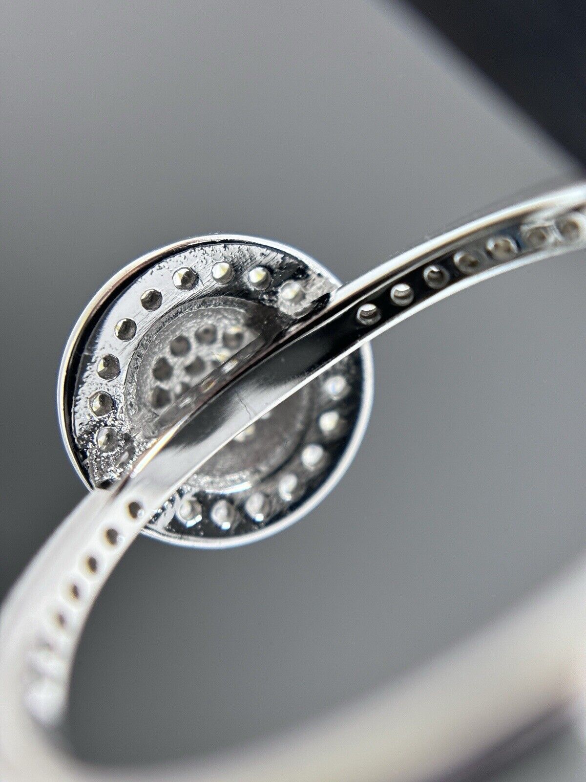Ring Weiß Brillantschliff Silber 925er Steine auf der Schiene Vintage Look