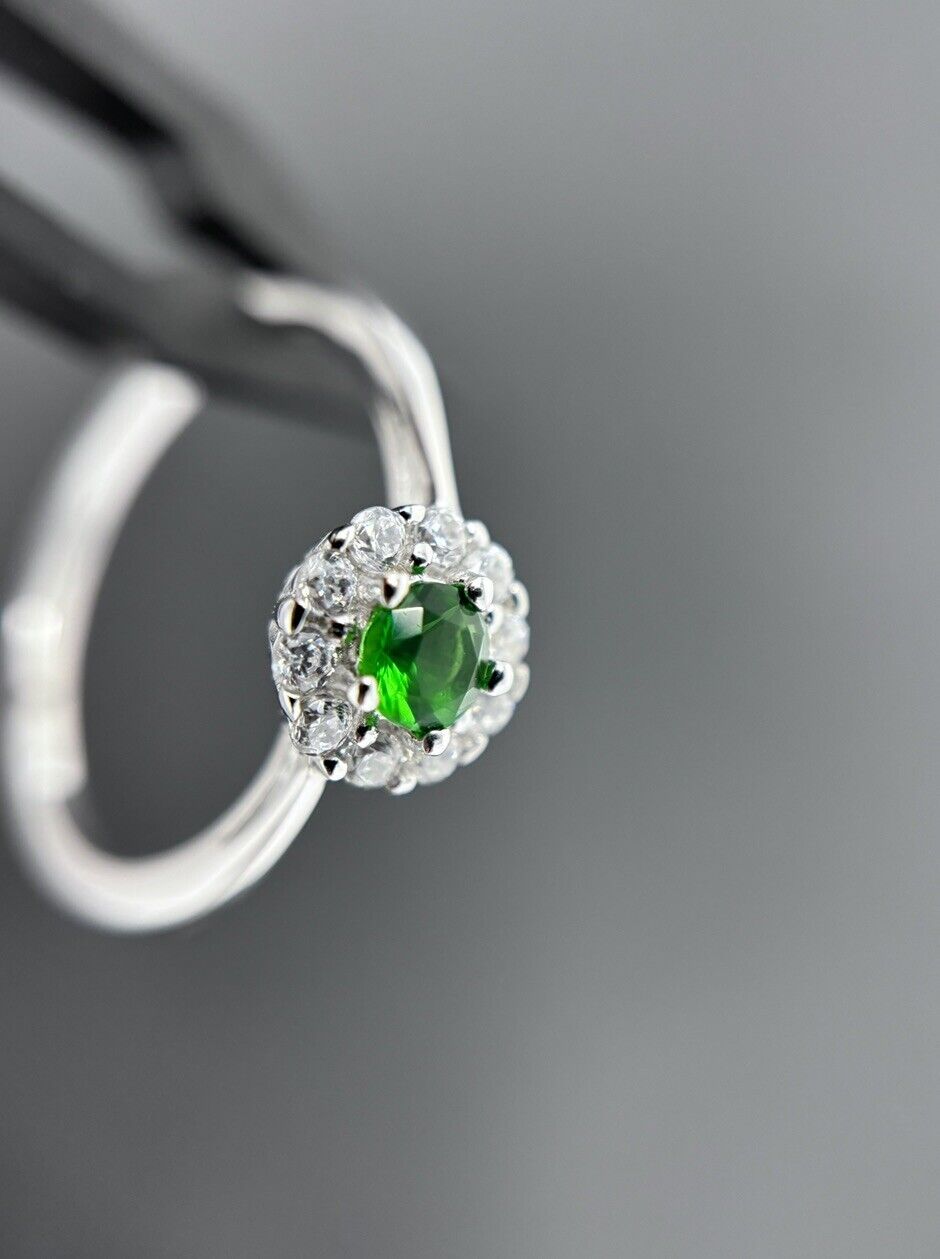 Entourage Ring Farbe wie Turmalin Silber 925er Brillantschliff