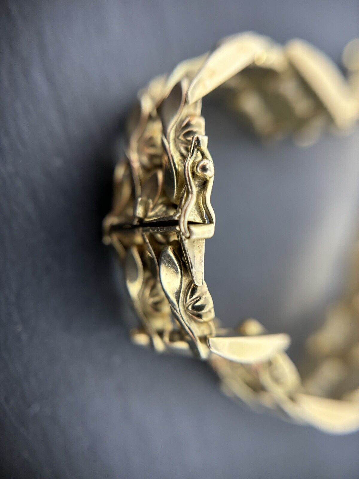 Gelbgold Vintage Goldarmband Damen 14K/585 16cm 13mm No.