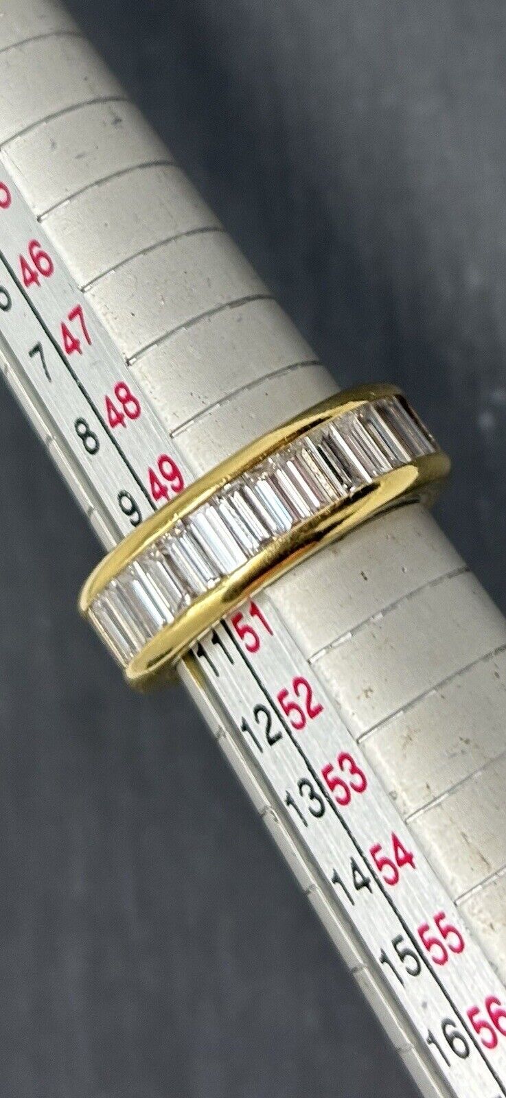 Ring Gelbgold 1,2ct Baguette Diamanten 18K/750 Gr.50 No.U2