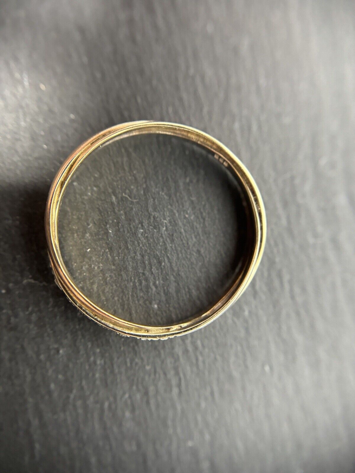 Gold Ring Trinity Gelb/Rot/Weiß mit Diamanten Vintage 14K/585 Gr.59 No.U49