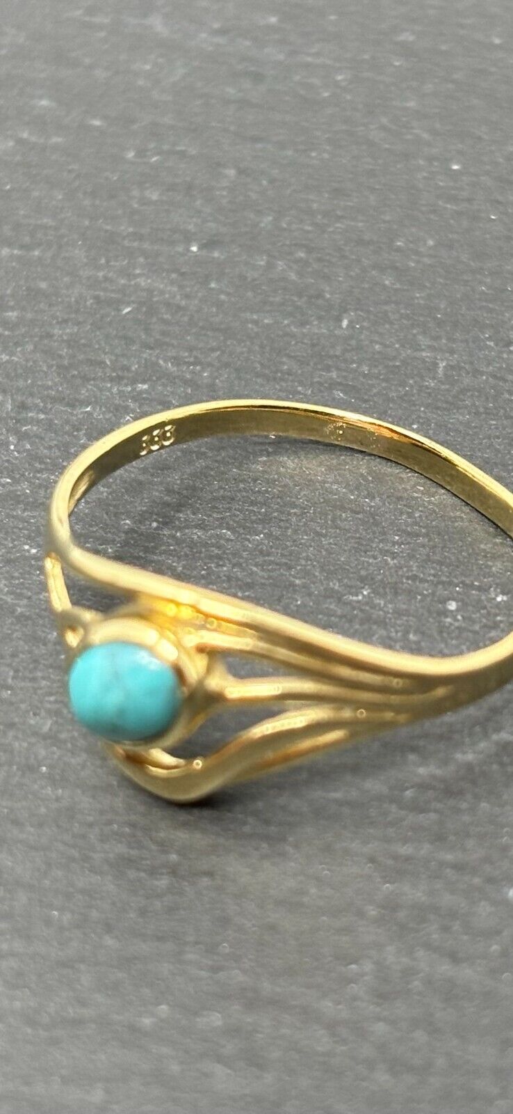 Goldring Gelbgold Türkis Stein Oval 8K/333 Gr.55 No.108