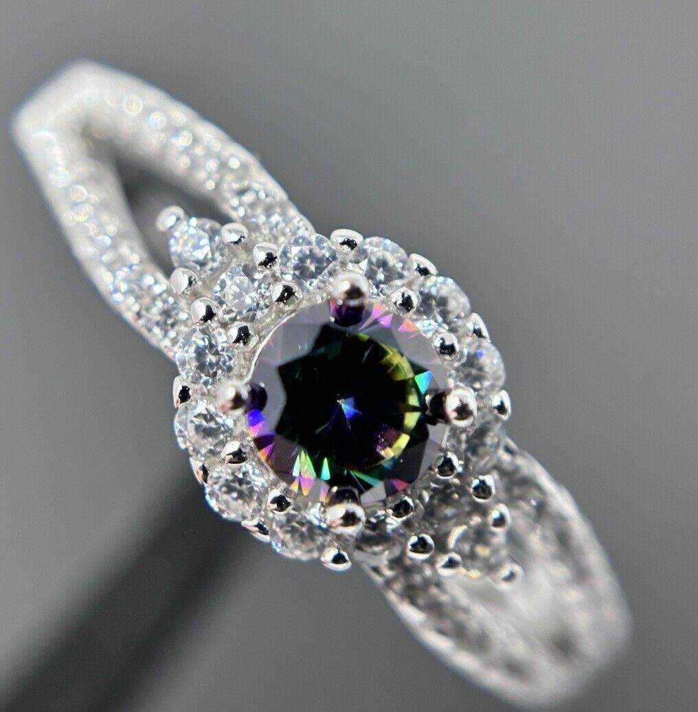 Silberring Halo Kanal Brillantschliff Silber 925er