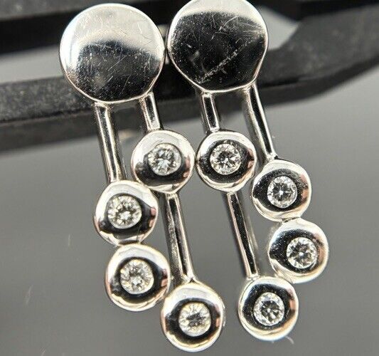 Gold Ohrstecker 14K/585 0,1ct Diamanten Weißgold rhodiniert edel No.U85
