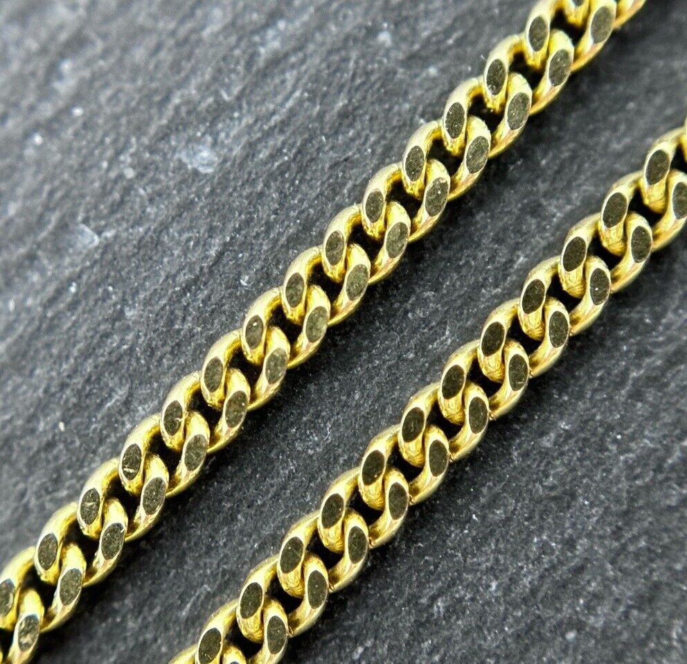 Gelbgold Kette Panzerkette 80cm 8K/333 2mm massiv lang doppelt umhängen möglich