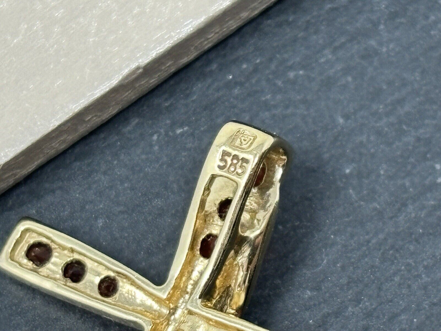 Gold Anhänger Kreuz 14K/585 Diamanten Vintage verkauft No.16