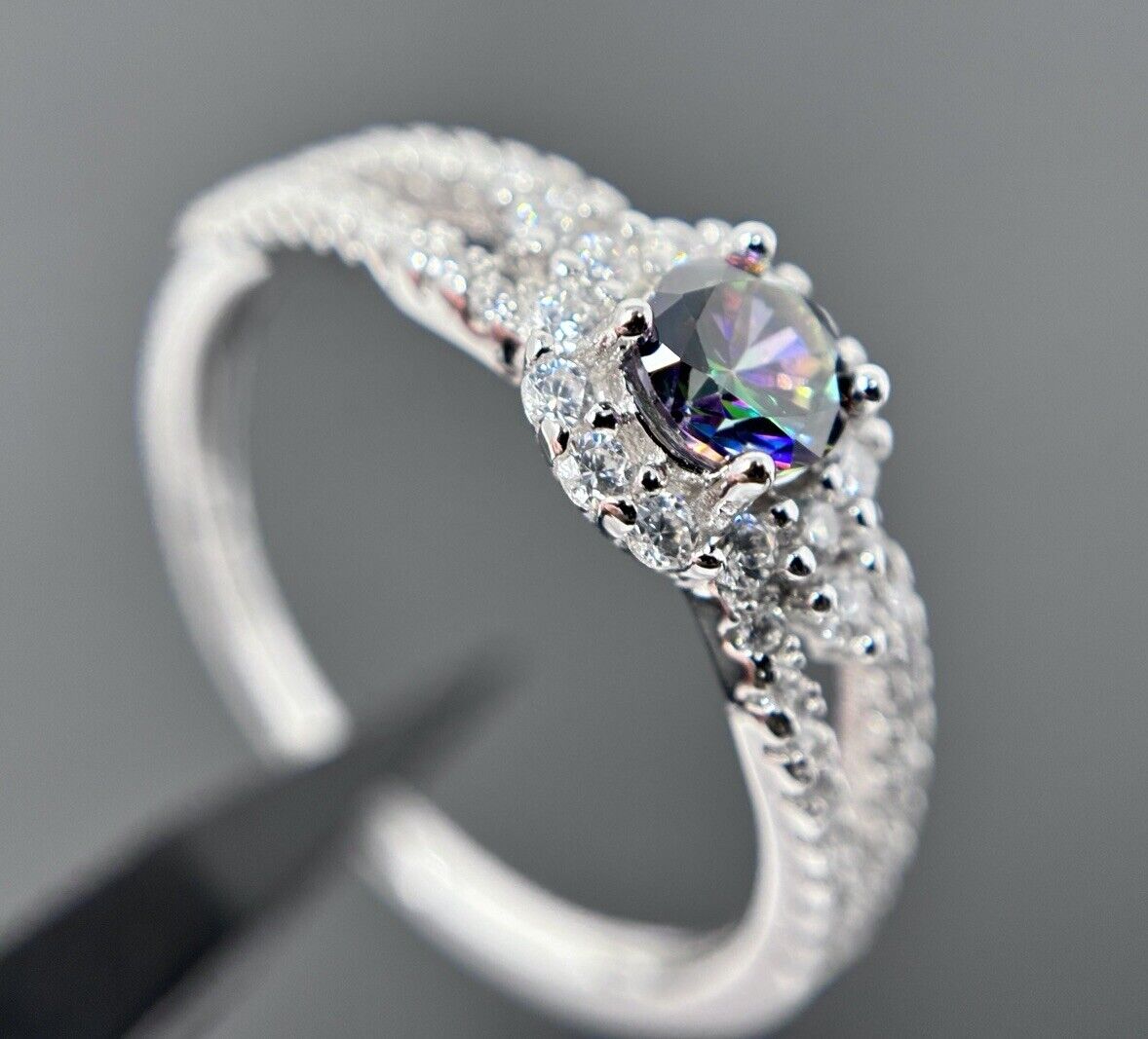 Silberring Halo Kanal Brillantschliff Silber 925er