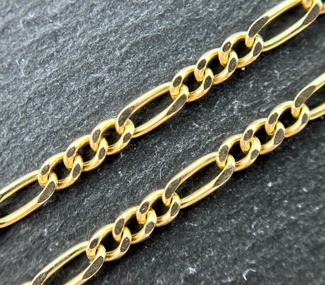 Gelbgold Kette Figaro Panzerkette 50cm 2mm 8K/333 massiv glänzend verkauft