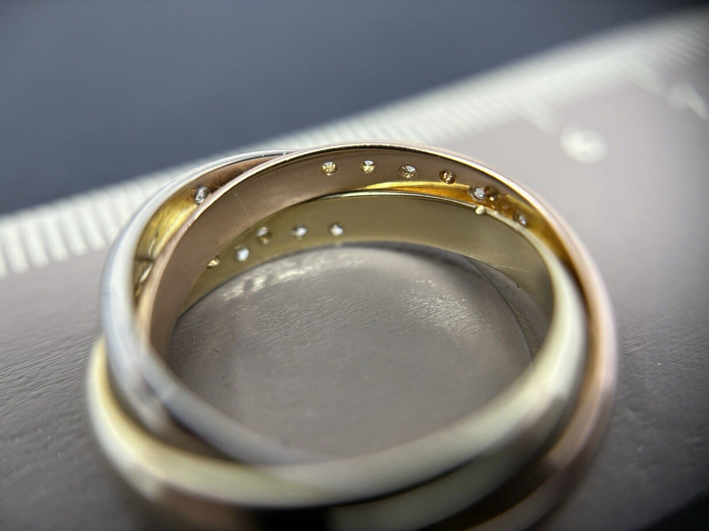Gold Ring Trinity 26 Diamanten Ca.0,45ct Brillanten 14K/585 7mm Gr.56 N83