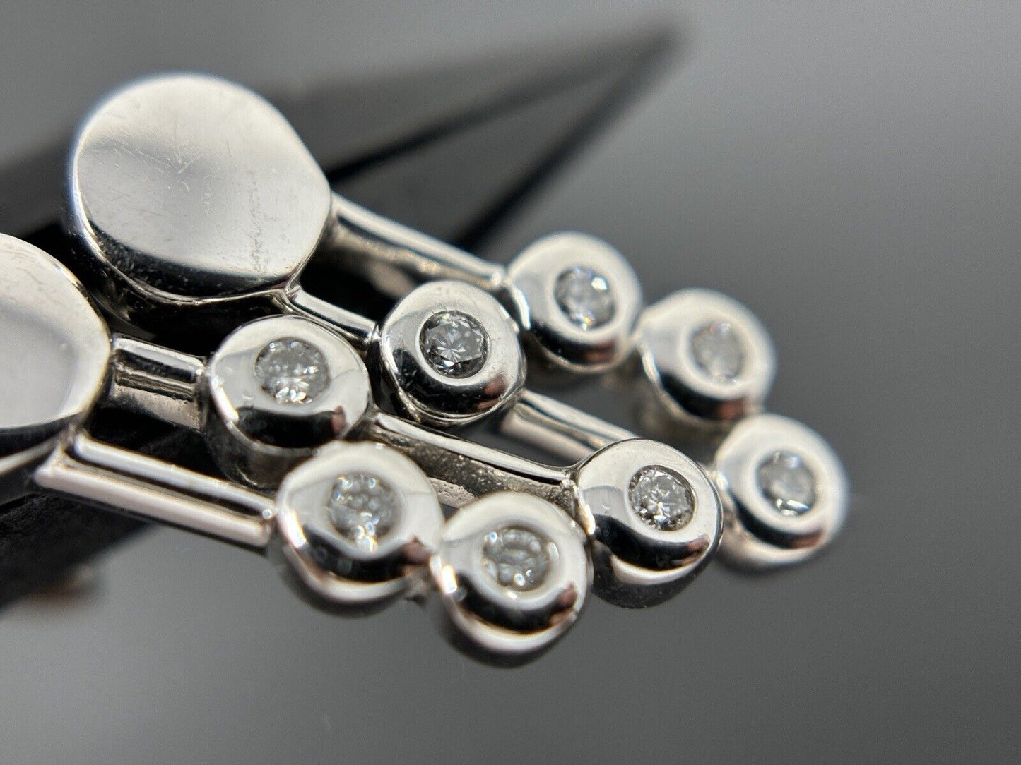 Gold Ohrstecker 14K/585 0,1ct Diamanten Weißgold rhodiniert edel No.U85