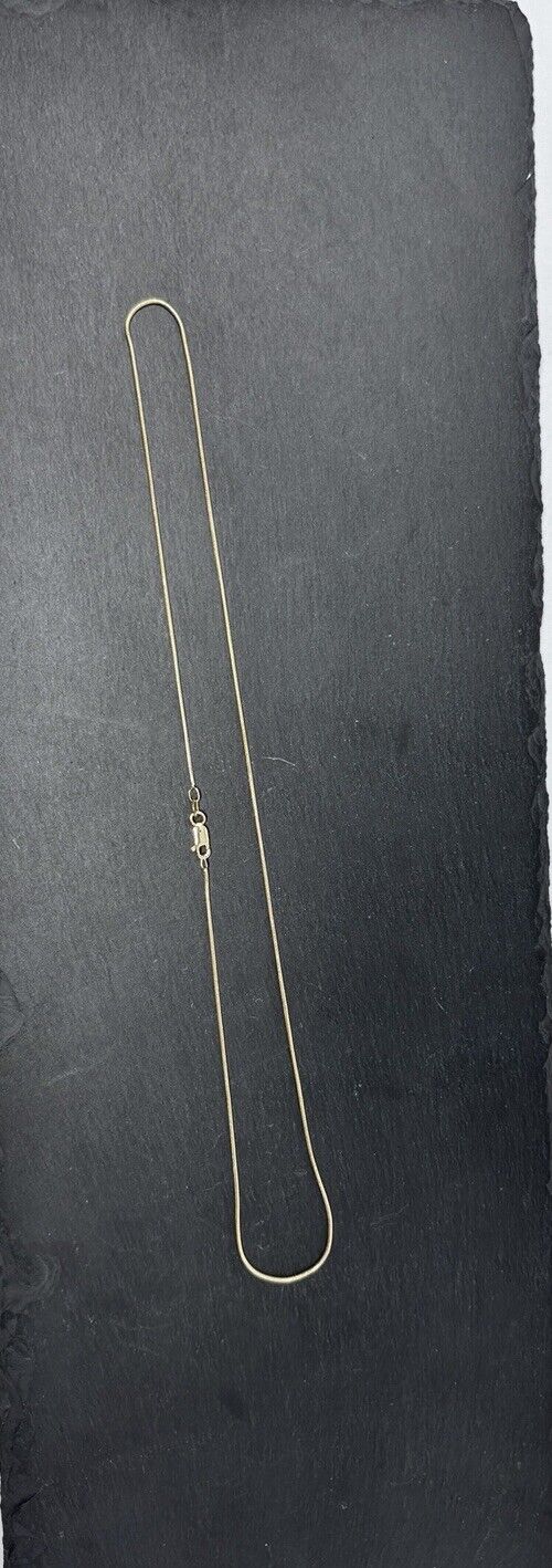 Gelbgold Kette Schlangenkette 44cm 1mm 14K/585 massiv glänzend