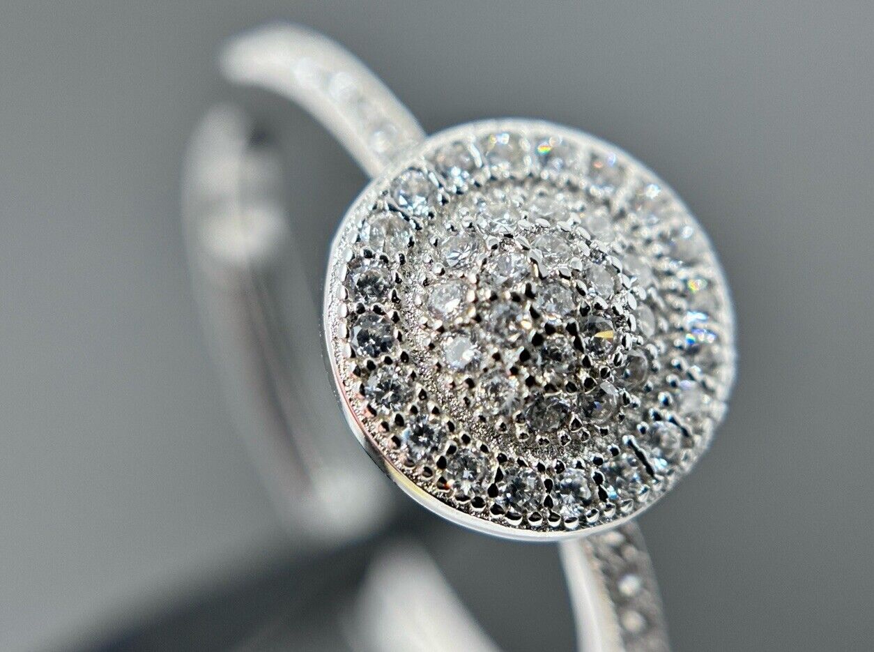 Ring Weiß Brillantschliff Silber 925er Steine auf der Schiene Vintage Look