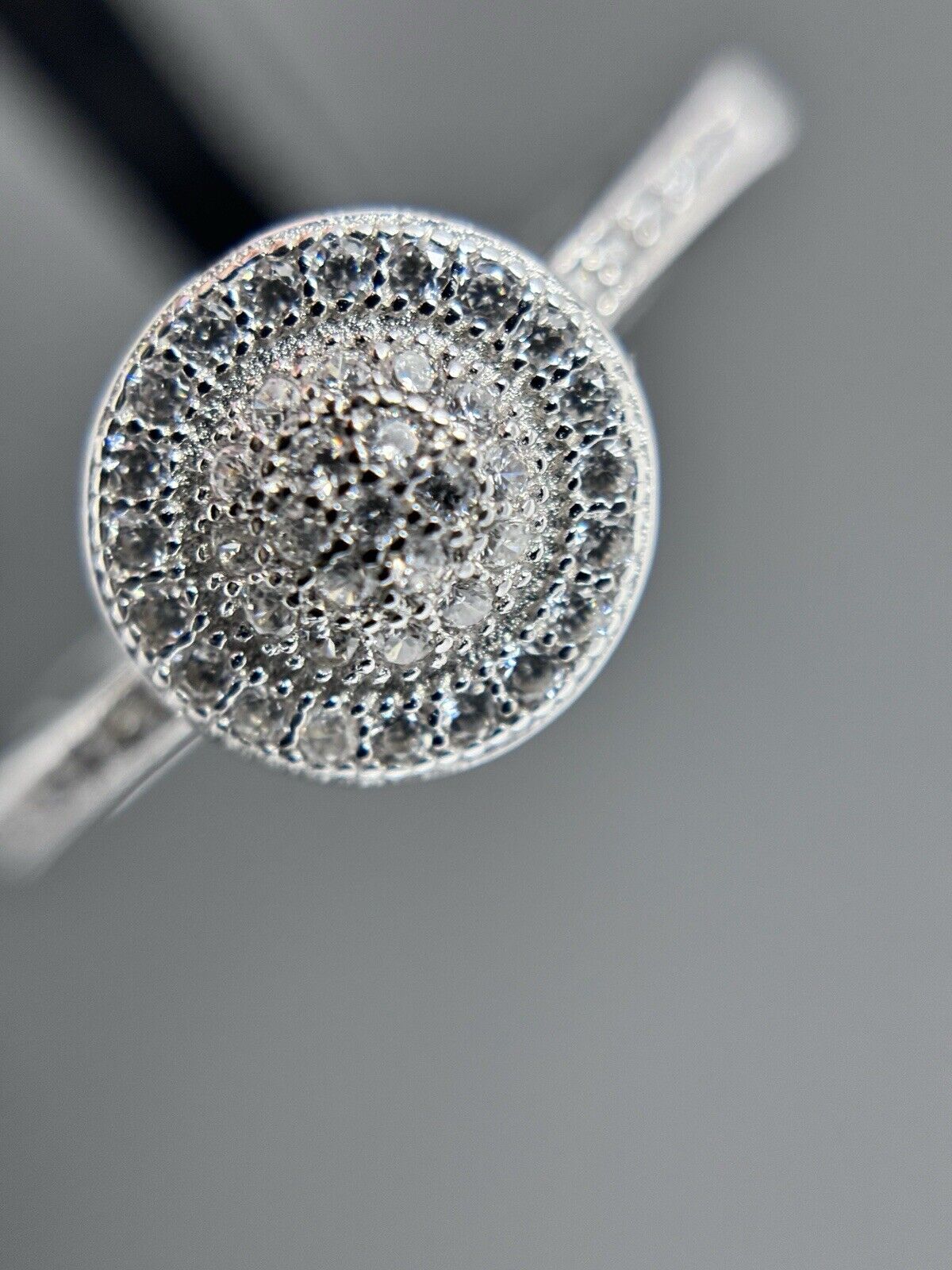 Ring Weiß Brillantschliff Silber 925er Steine auf der Schiene Vintage Look