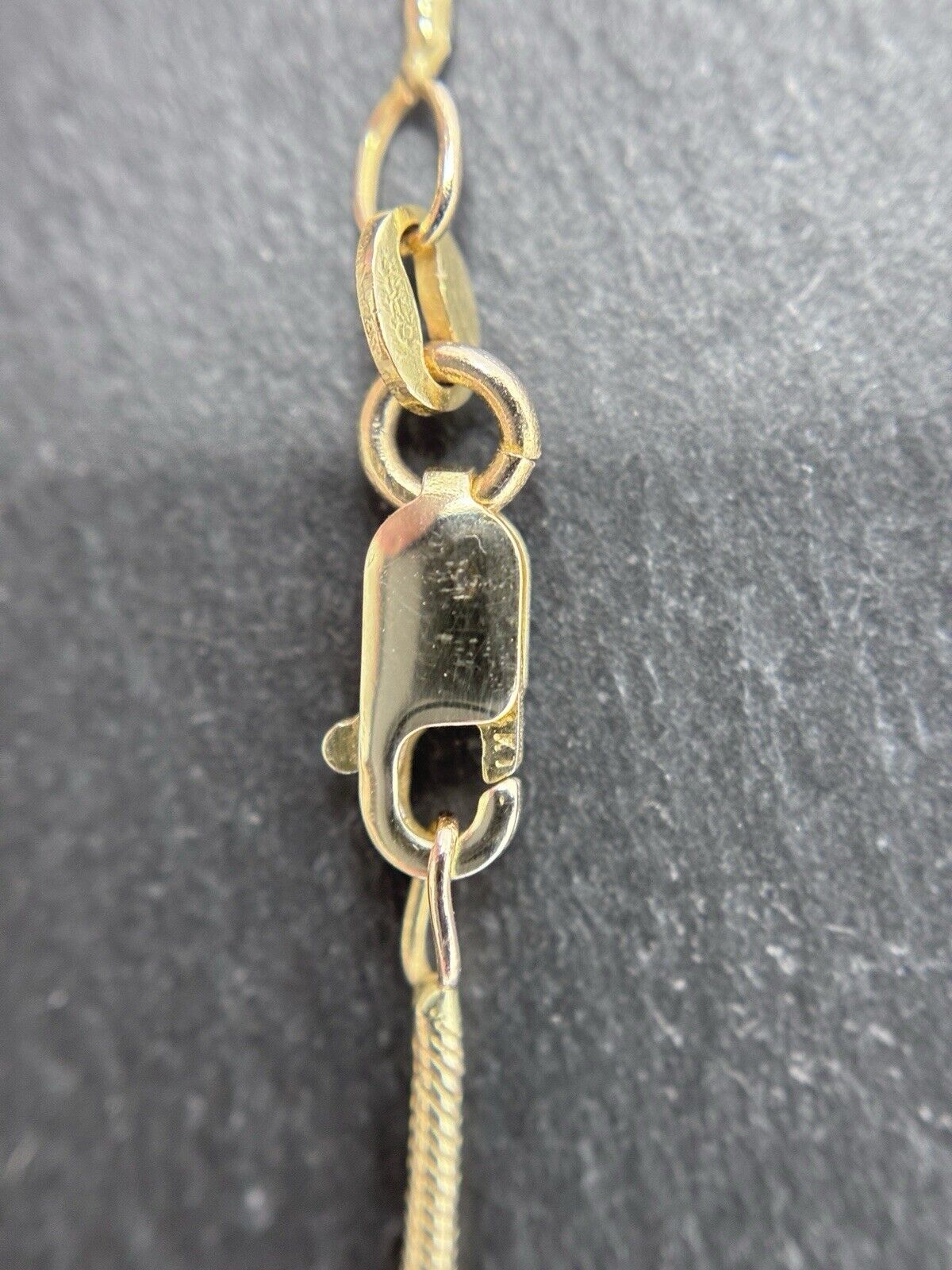 Gelbgold Kette Schlangenkette 44cm 1mm 14K/585 massiv glänzend