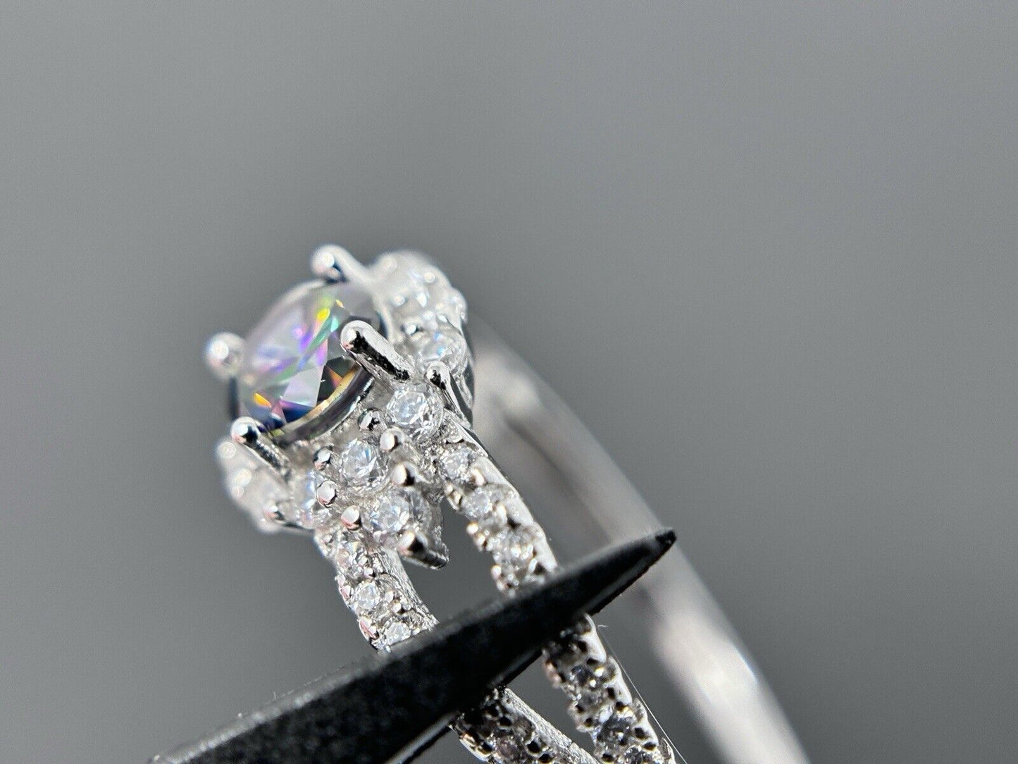 Silberring Halo Kanal Brillantschliff Silber 925er