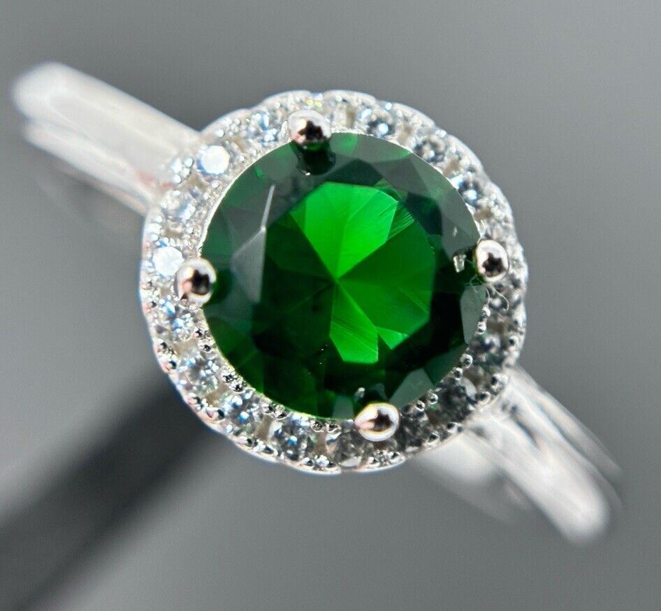 Entourage Ring Farbe wie Turmalin Silber 925er Brillantschliff