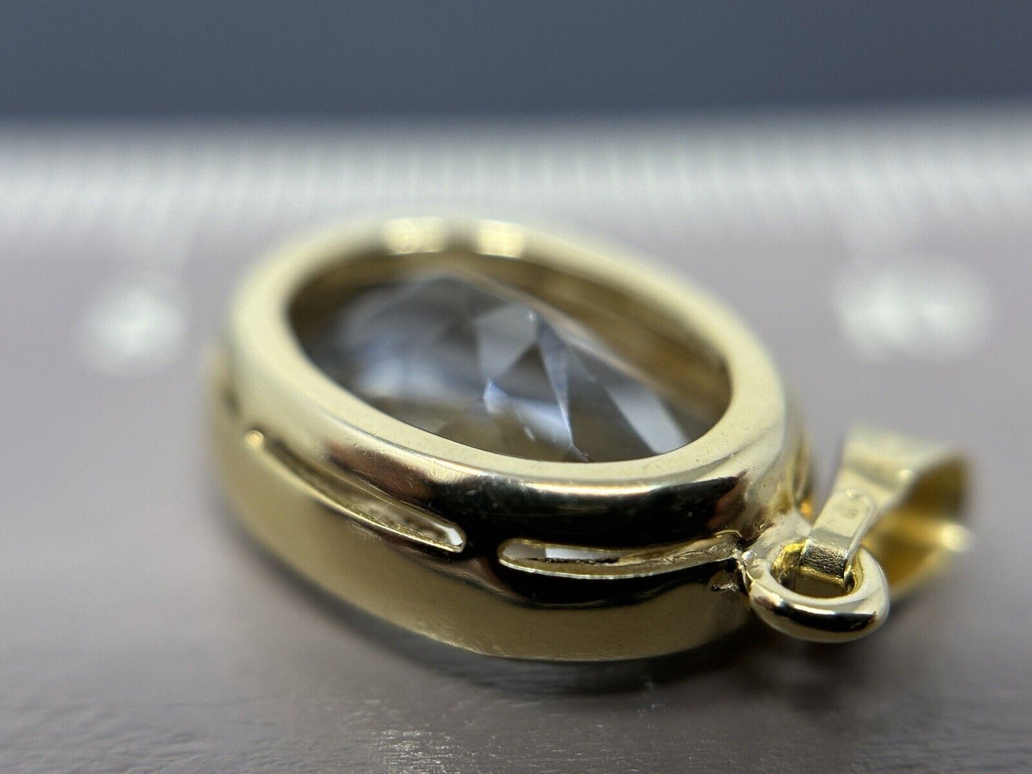 Gold Anhänger 14K/585 Aquamarin ca. 4,5ct mit 13x9,5mm Ovalschliff No.U80