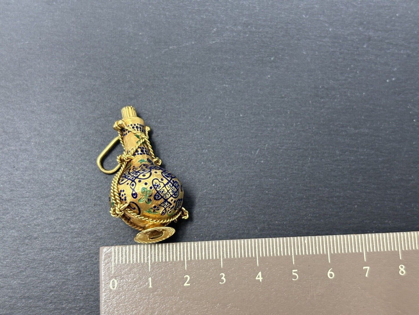Anhänger Gelbgold 18K/750 Handarbeit Emaille No.U