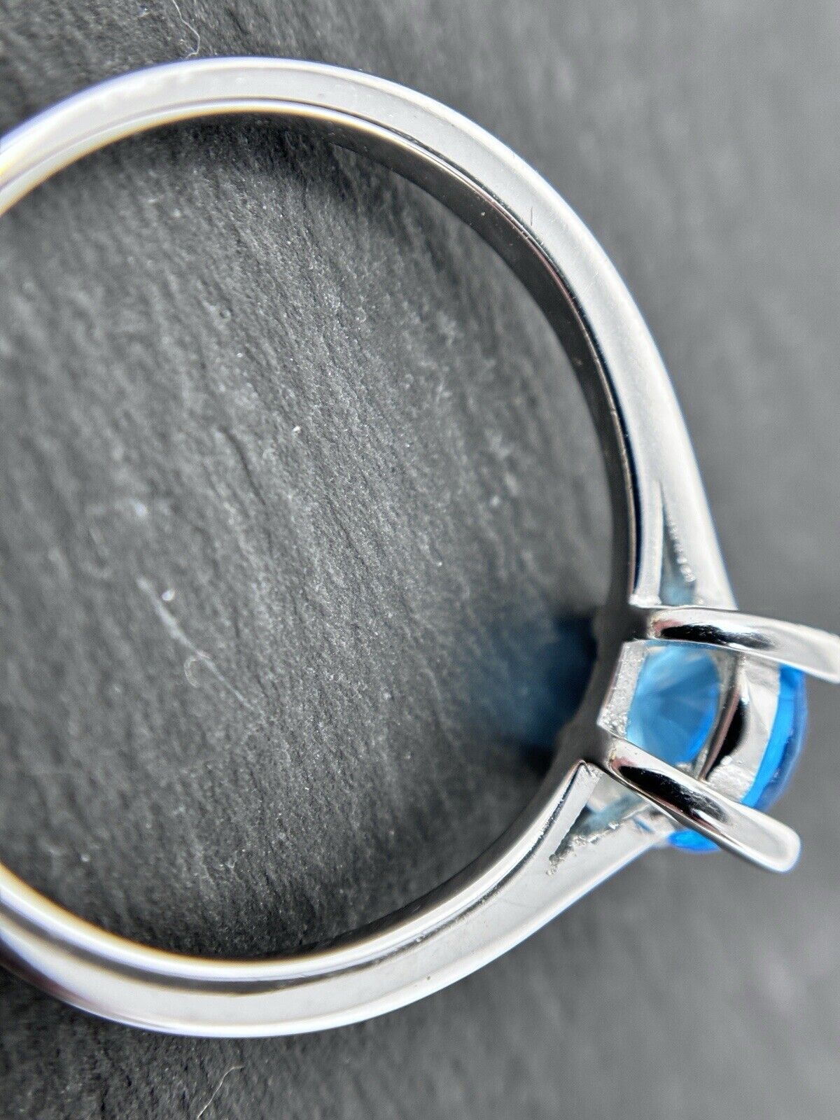 Ring Farbe wie Blautopas Silber 925er Brillantschliff Solitärring