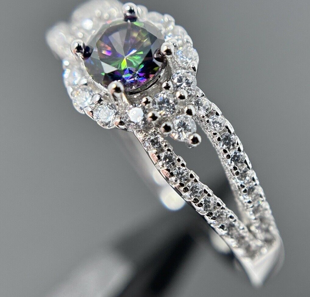 Silberring Halo Kanal Brillantschliff Silber 925er