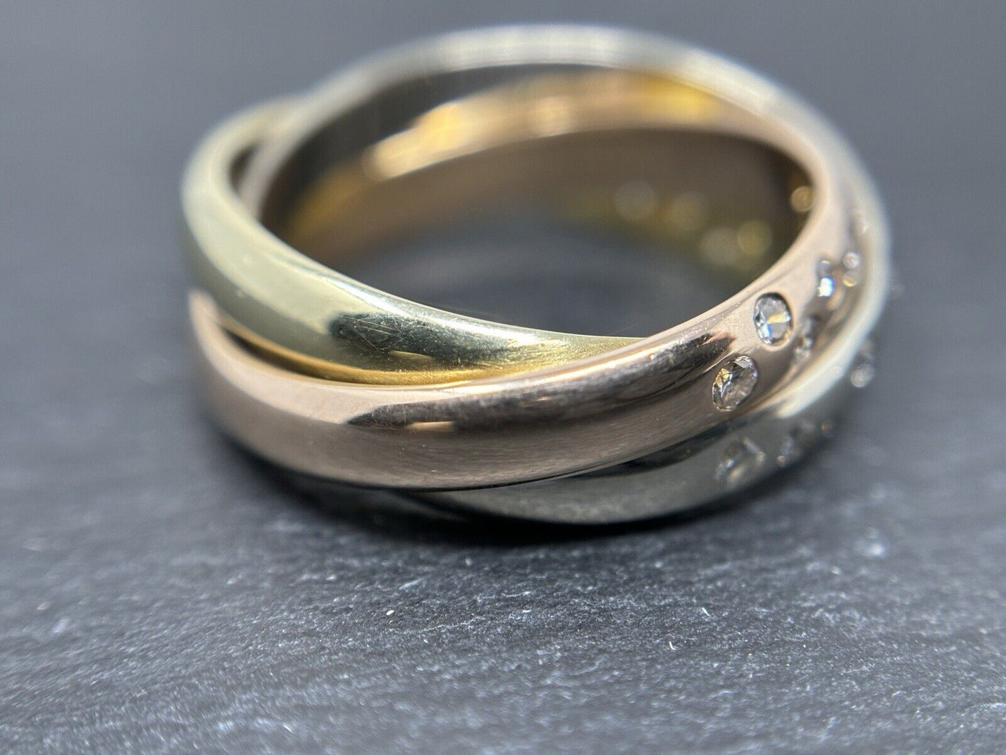 Gold Ring Trinity 26 Diamanten Ca.0,45ct Brillanten 14K/585 7mm Gr.56 N83