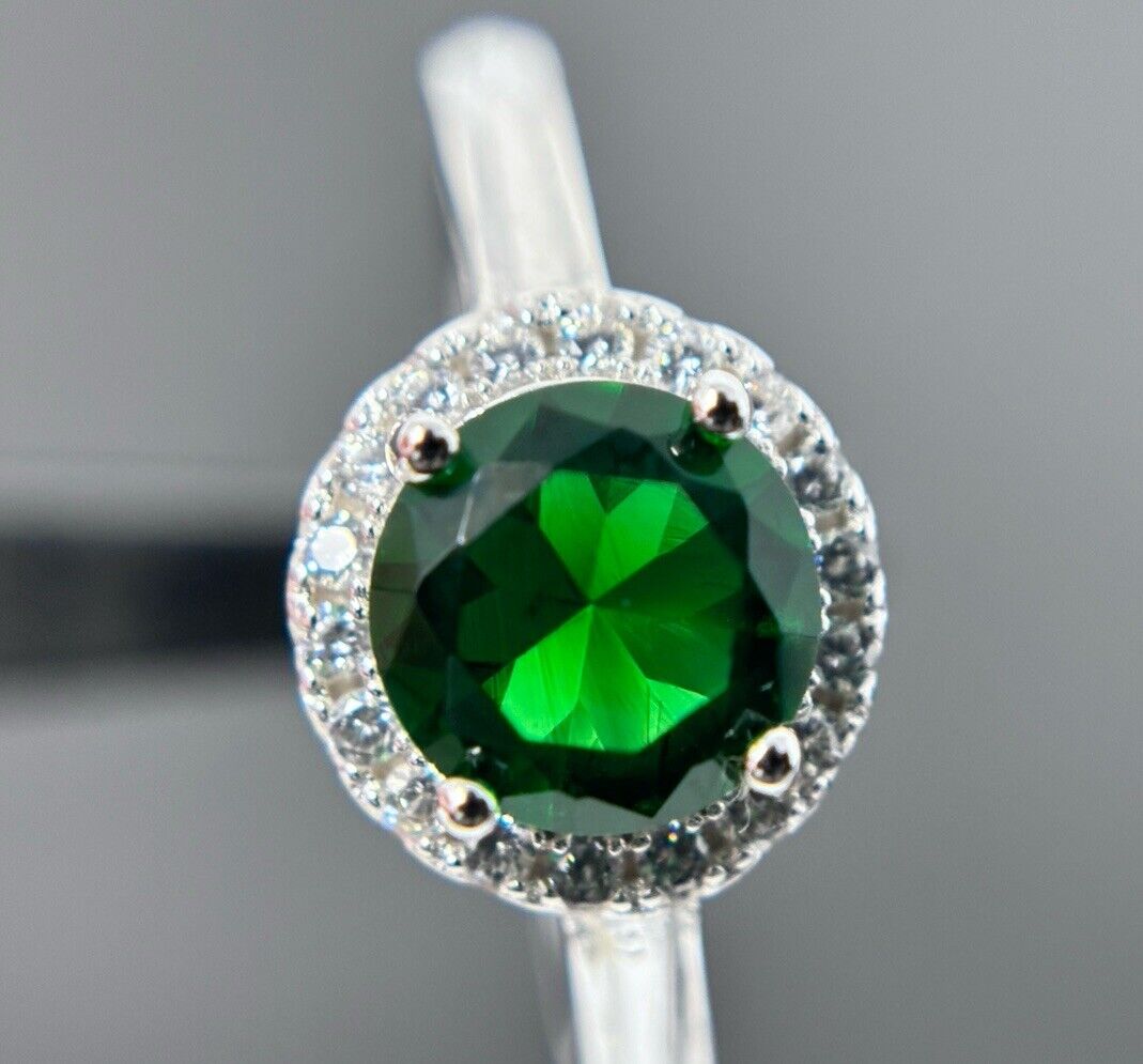 Entourage Ring Farbe wie Turmalin Silber 925er Brillantschliff