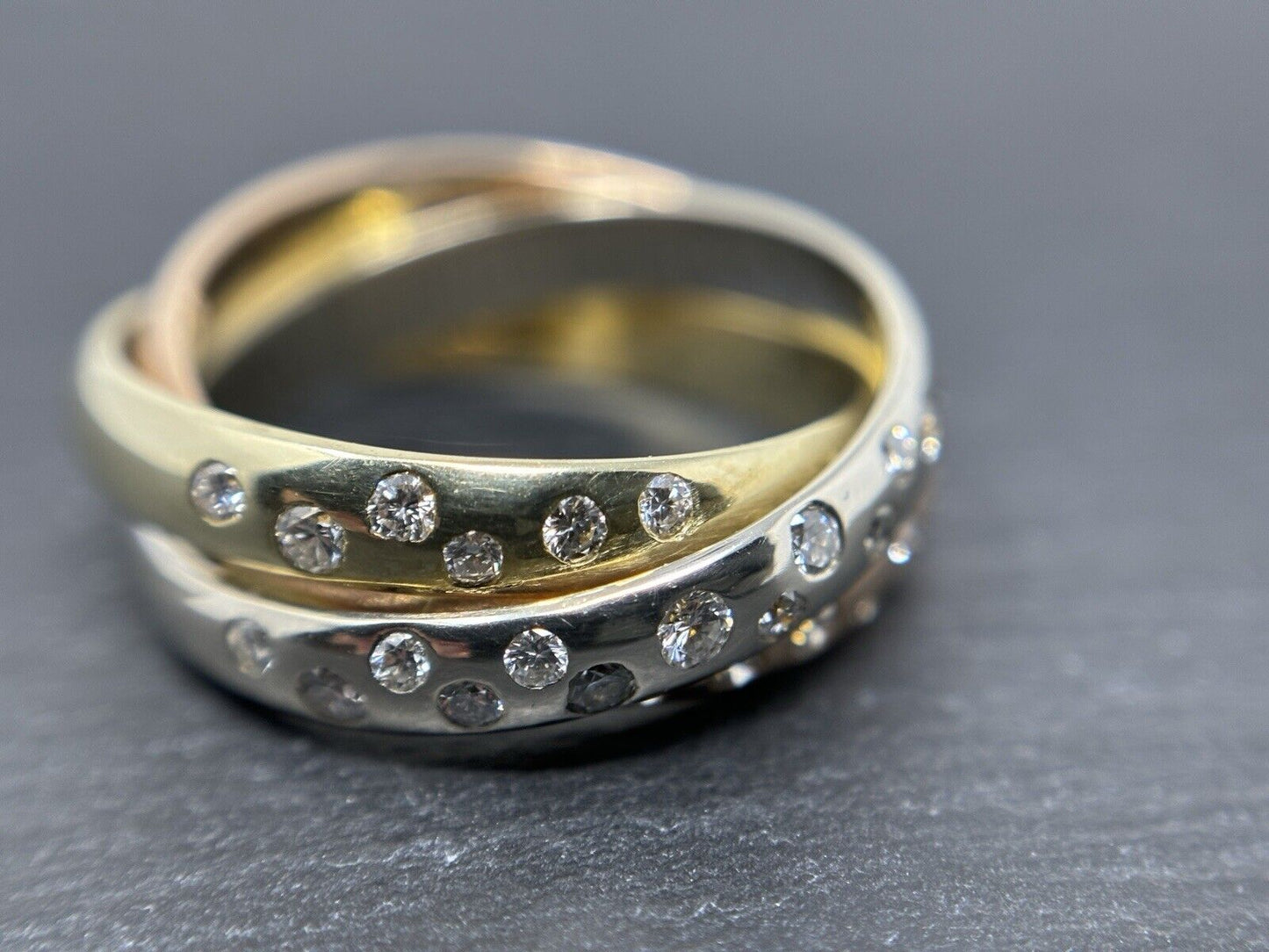 Gold Ring Trinity 26 Diamanten Ca.0,45ct Brillanten 14K/585 7mm Gr.56 N83