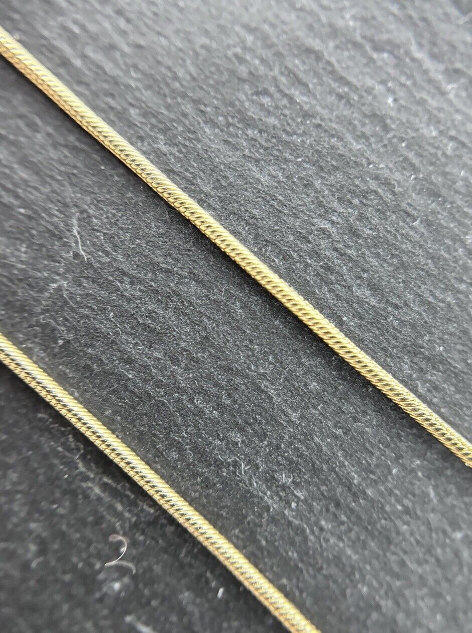 Gelbgold Kette Schlangenkette 44cm 1mm 14K/585 massiv glänzend
