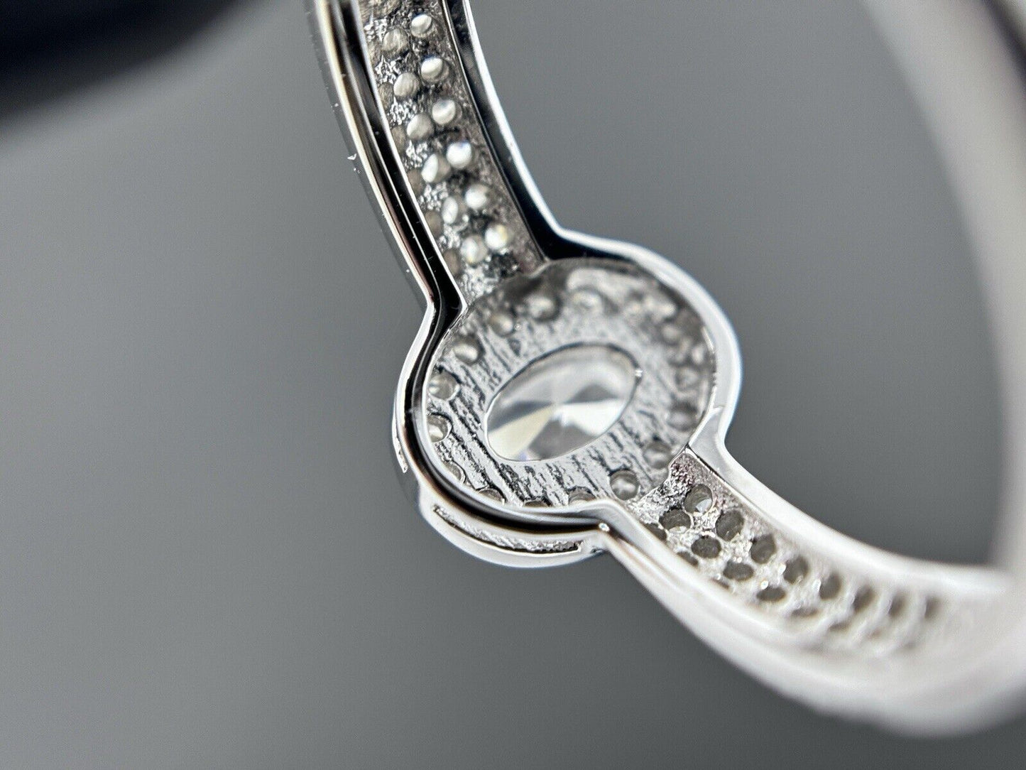 Silber Ring Oval Silber 925er Entourage Halo Kanal