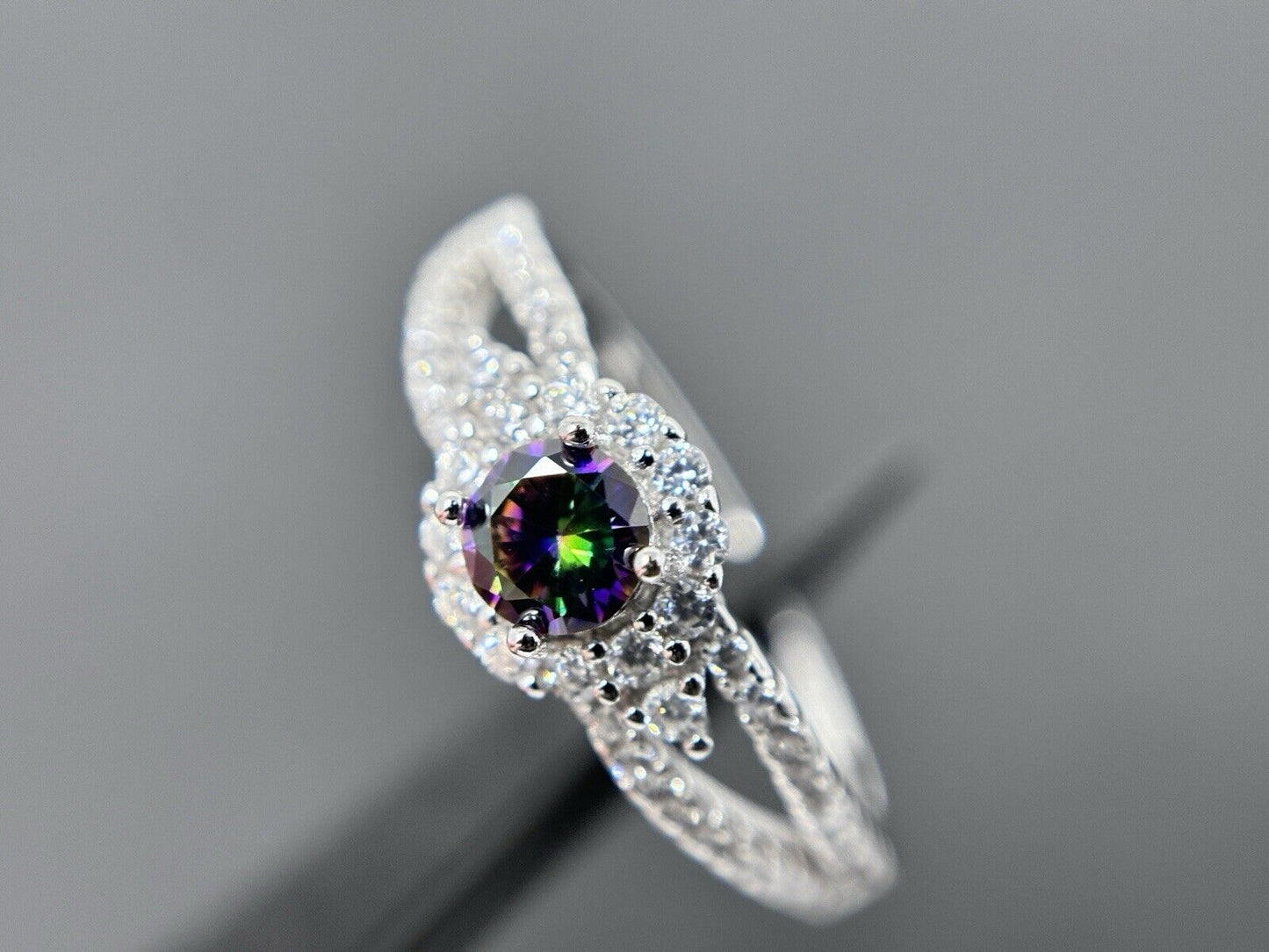 Silberring Halo Kanal Brillantschliff Silber 925er