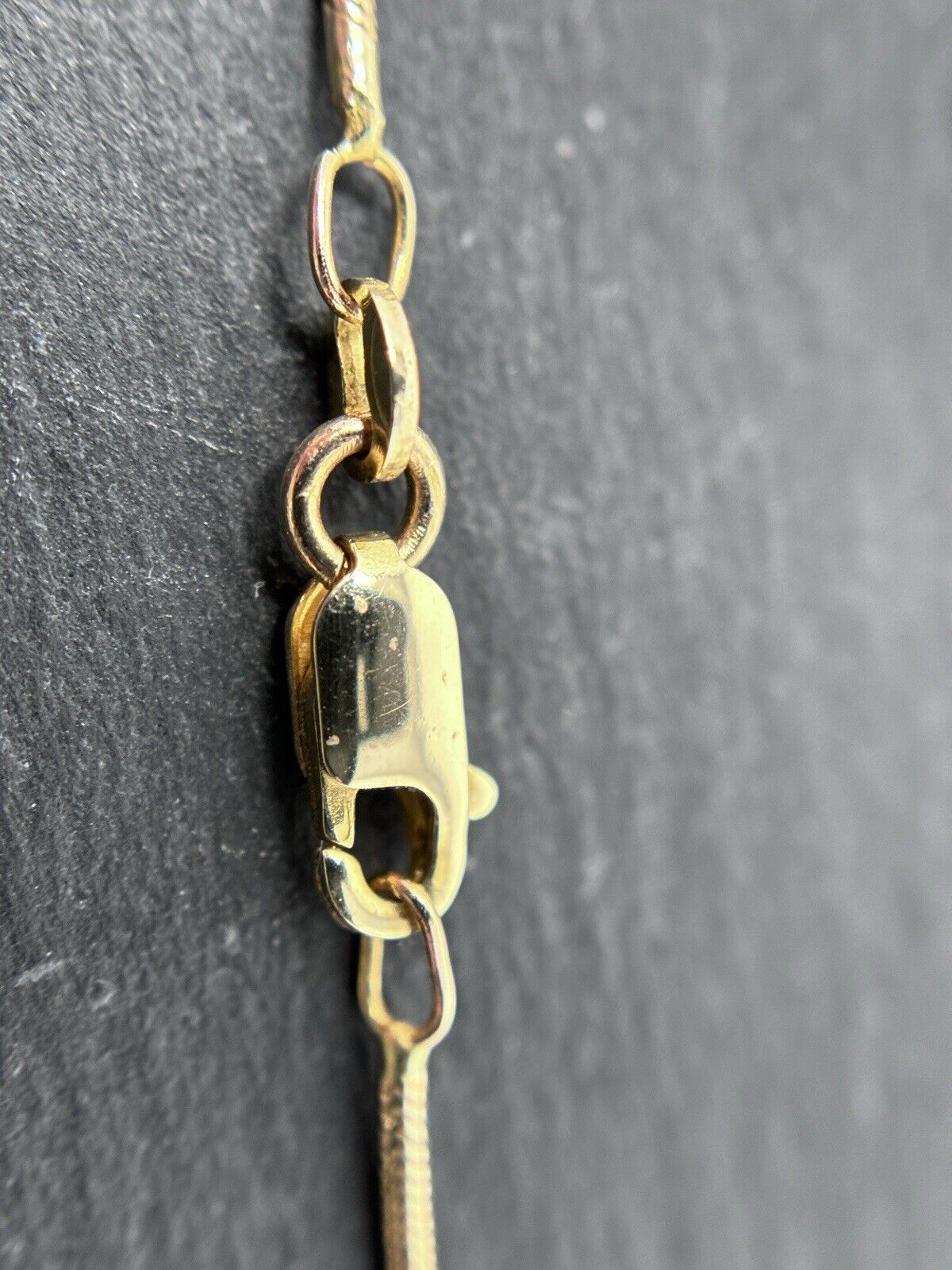 Gelbgold Kette Schlangenkette 44cm 1mm 14K/585 massiv glänzend