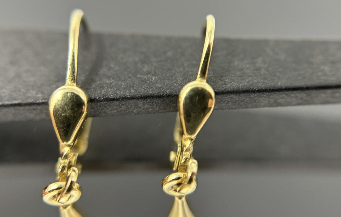 Ohrhänger Ohrringe Vintage Perlierung Brillanten Gelbgold 2,5cm 8K/333