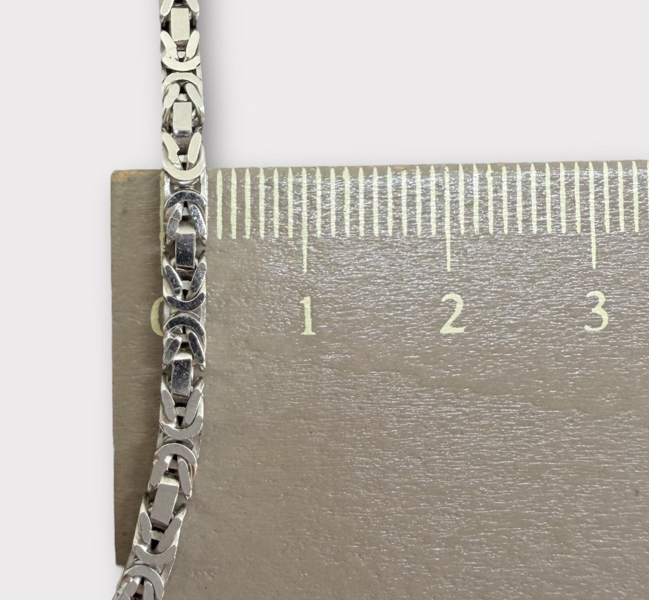 Königskette Massiv 14Karat / 585 Weißgold 93cm Herren