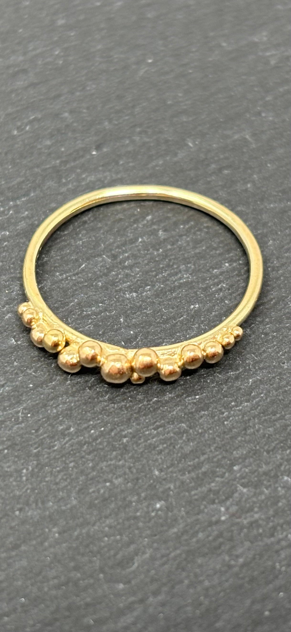 Verkauft! Goldring Perlierung 8K/333 Gelbgold Gr.53 No.118