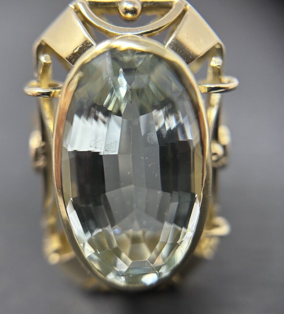 Goldring Vintage Aquamarin ca. 14ct Eisblau 14K/585 Gr.61 No.U