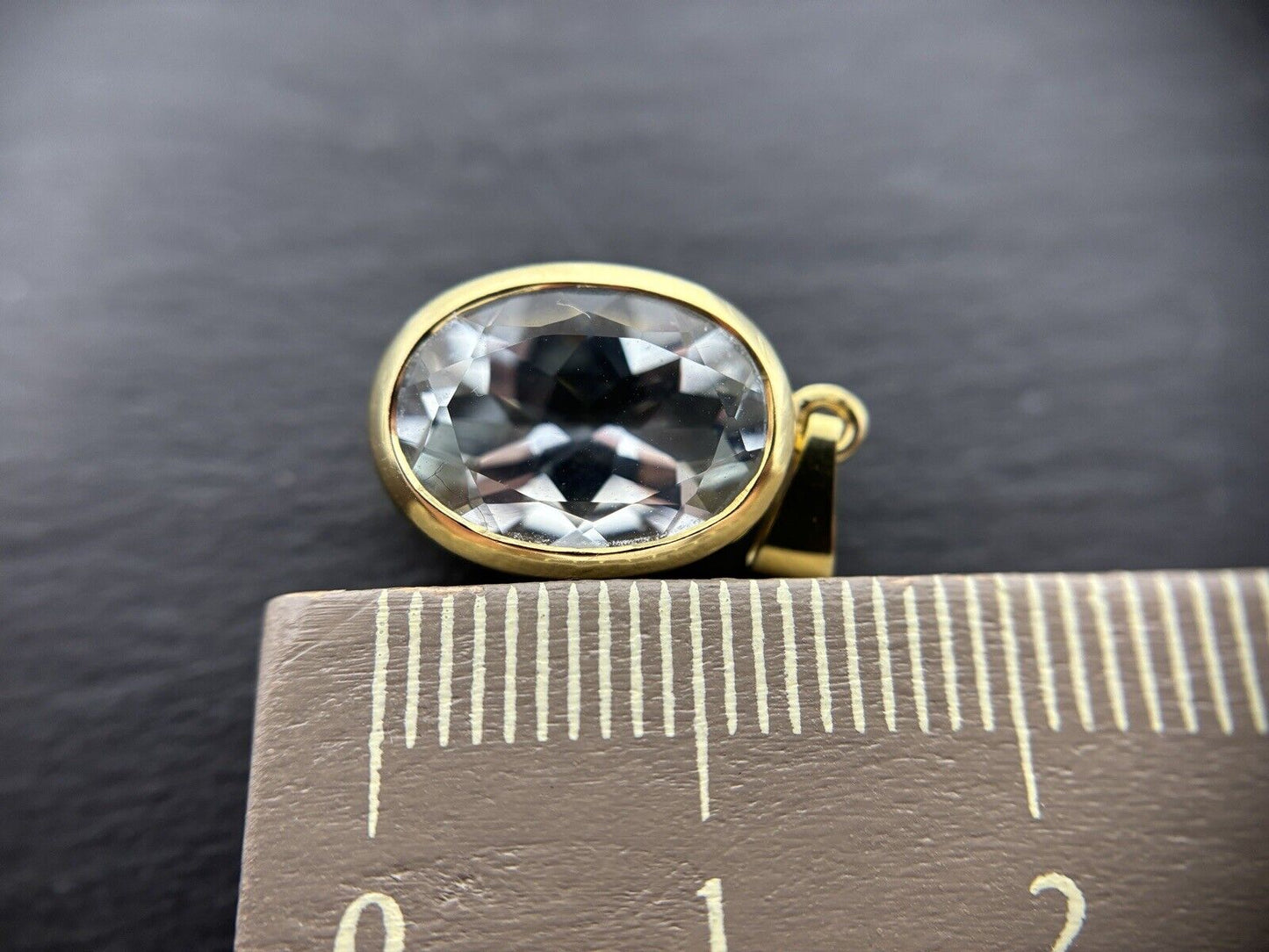 Gold Anhänger 14K/585 Aquamarin ca. 4,5ct mit 13x9,5mm Ovalschliff No.U80