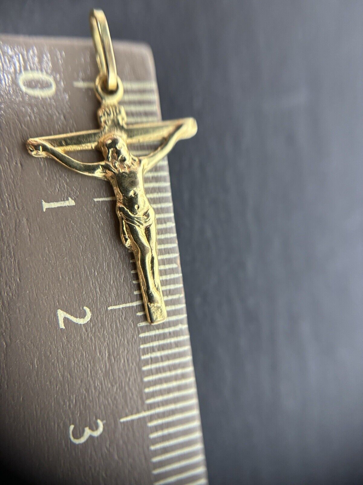 Gold Kreuz 8K/333 Jesus Ikone Gelbgold Anhänger 2cm No.18