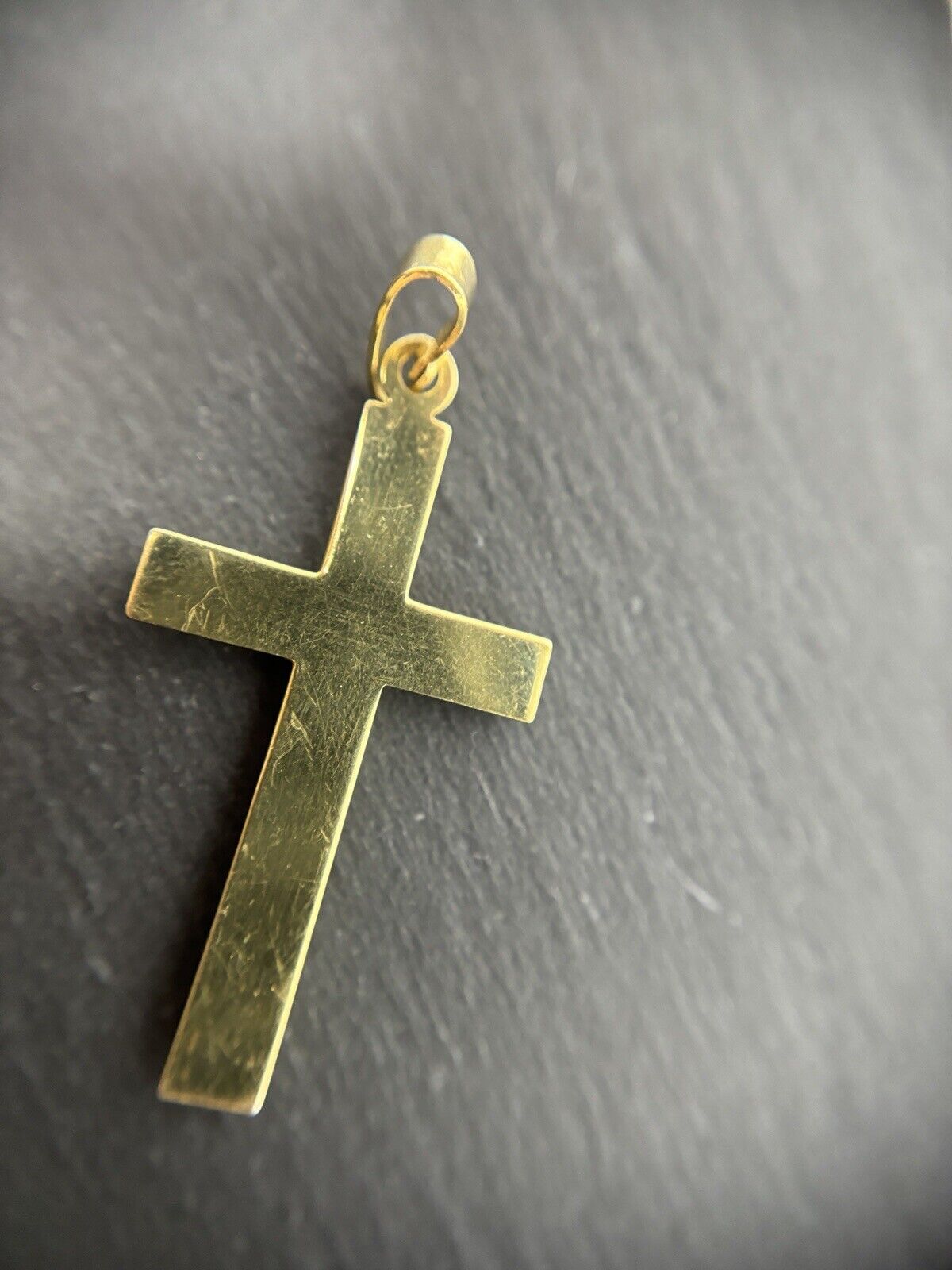 Gold Kreuz Glänzend 9K/375 Gelbgold Anhänger 3cm fein No.U23