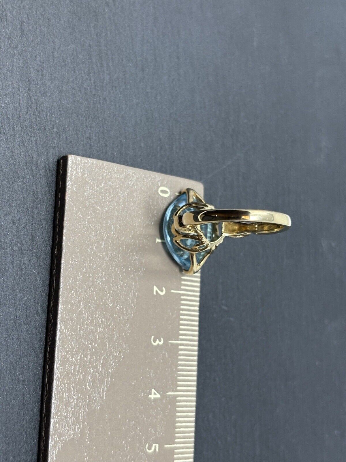 Gold Ring Gelbgold Blautopas Eisblau ca.15x10mm 9K/375 Damenring Gr.50 No.62