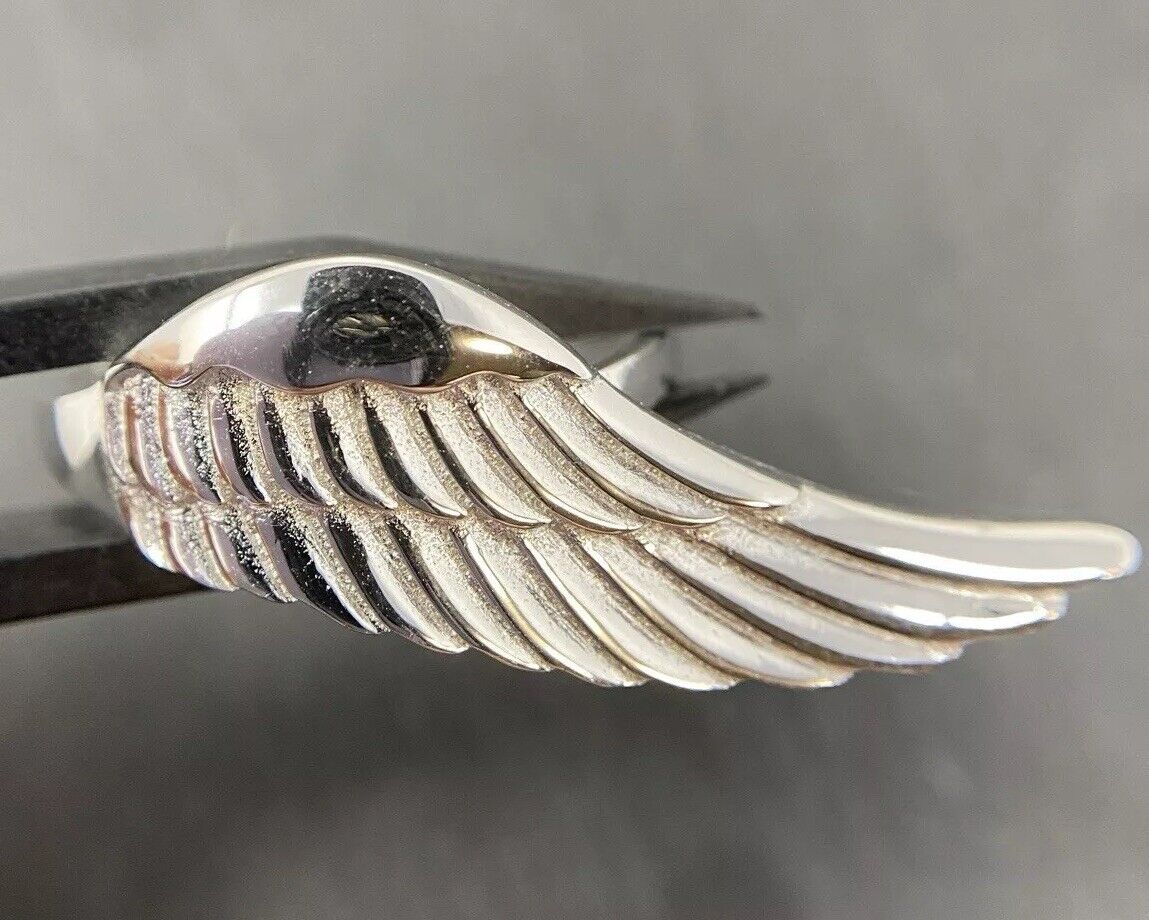 Silberring 925er Engelsflügel Rhodiniert polierter Finish