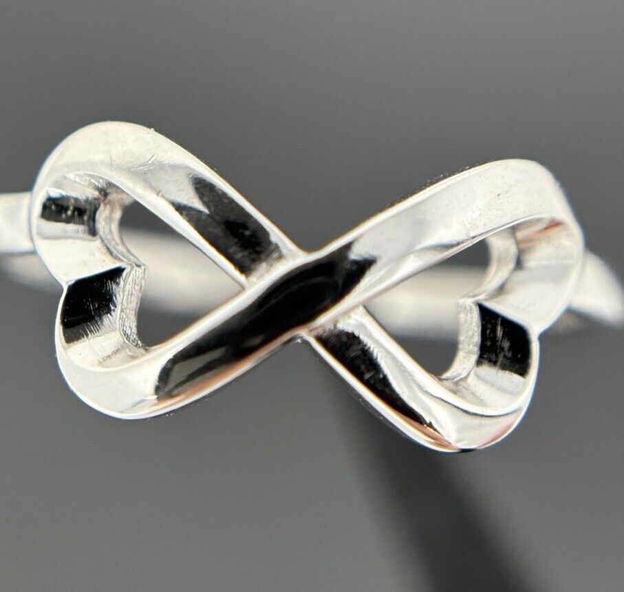 Silberring 925er Schleife glänzend massiv rhodiniert polierter Finish