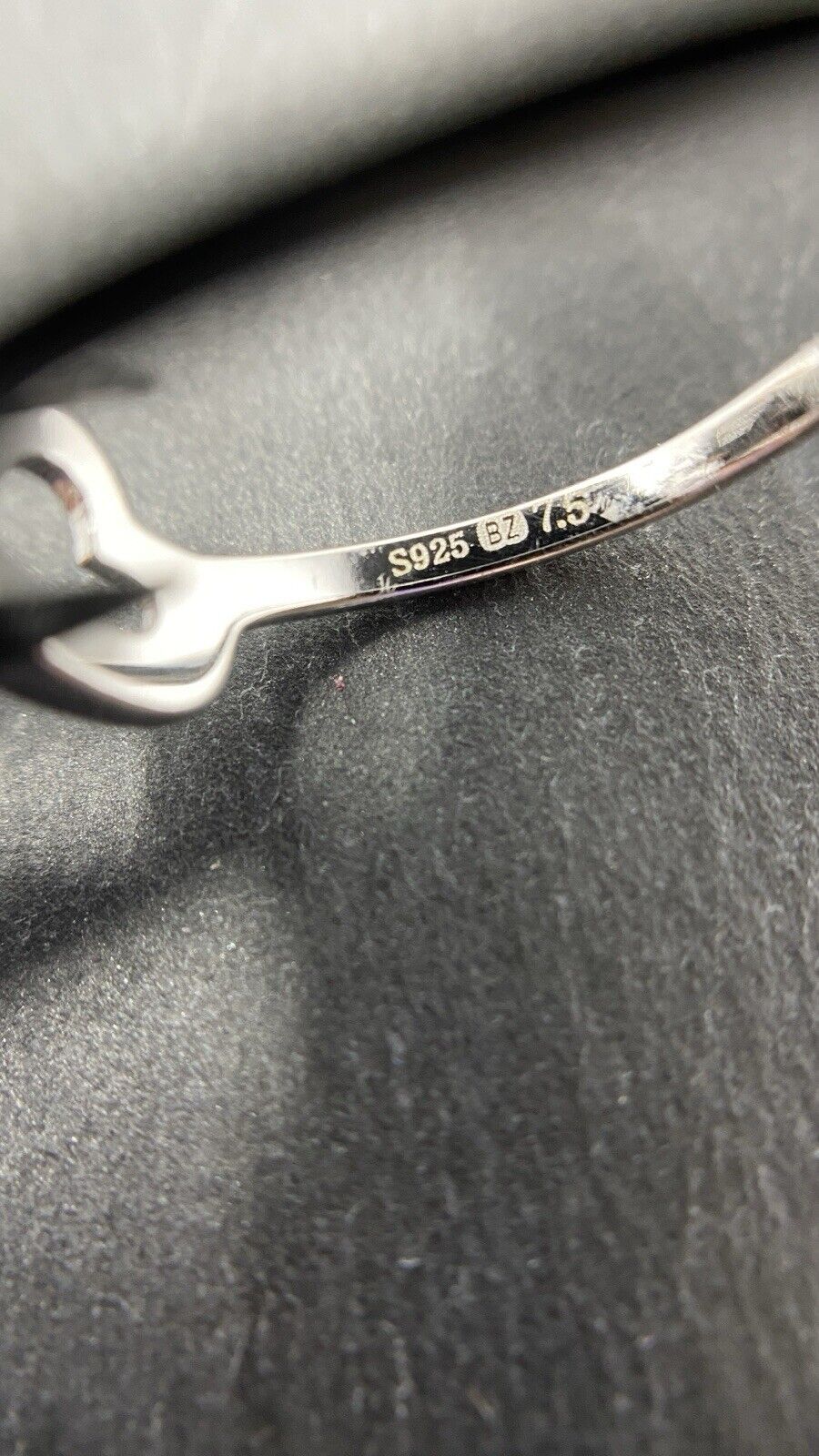 Silberring 925er Schleife glänzend massiv rhodiniert polierter Finish