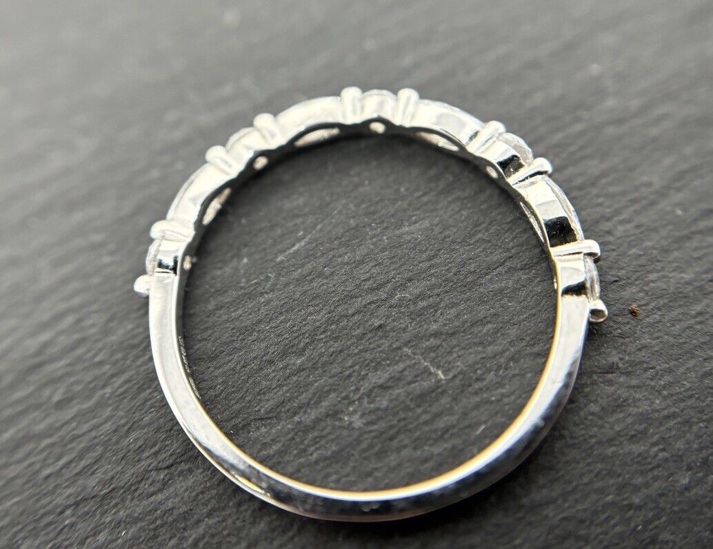 Silberring 925er Marquiseschliff Weiß rhodiniert polierter Finish