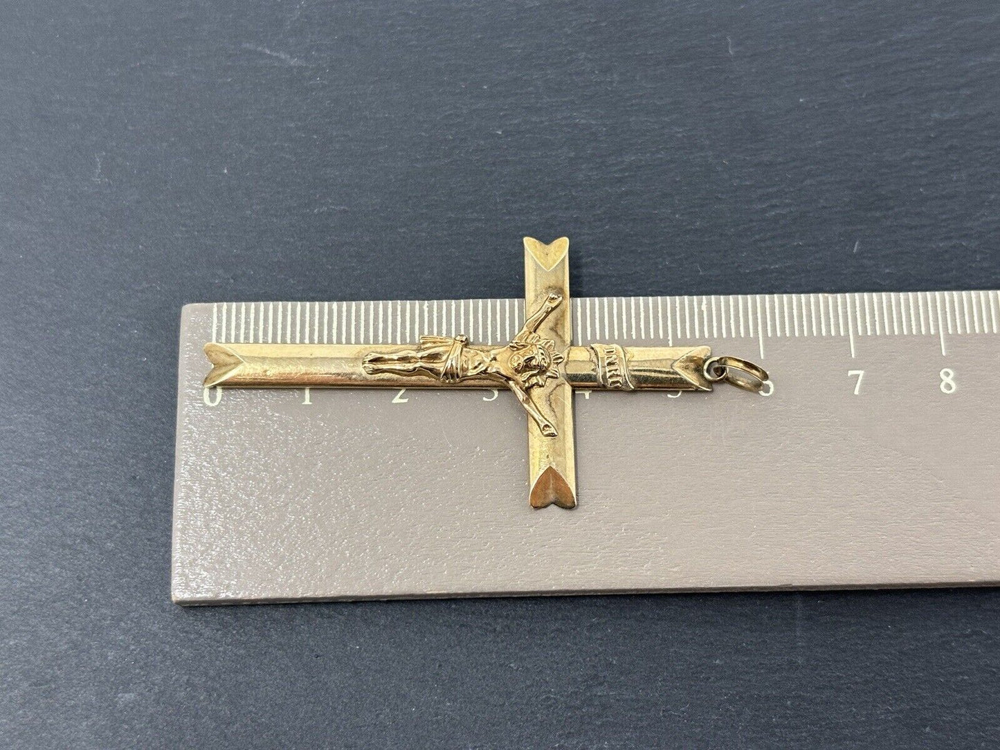 Goldkreuz Antik Russisch 560er Gold (13-14K) mit INRI Aufschrift Groß No.U36 verkauft