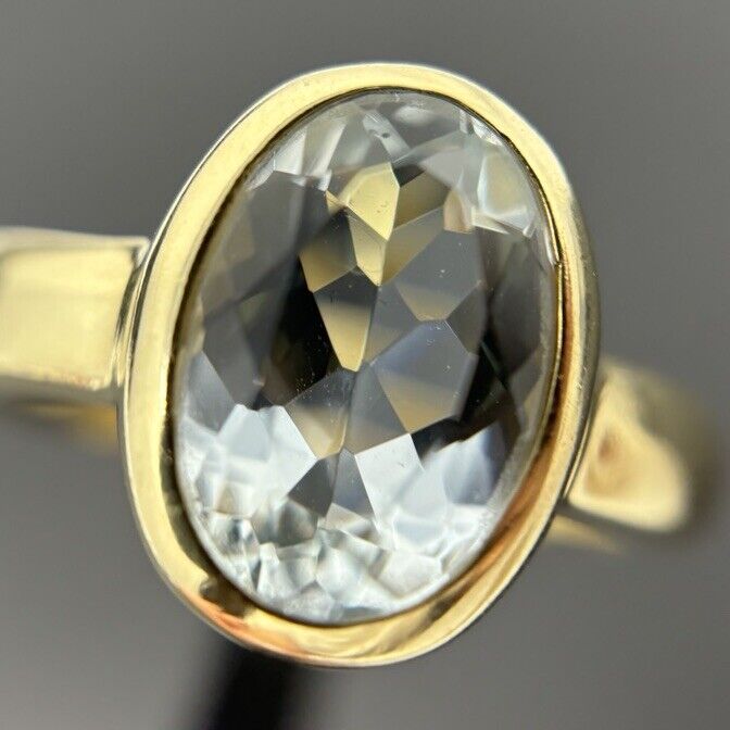 Goldring mit Aquamarin ca. 4,5ct 12x9,5mm Eisblau 14K/585 Gr.57,5 No.U81