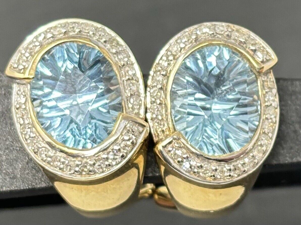 Ohrstecker Gelbgold 14K/585 0,25ct Brillanten mit Topas No.U12