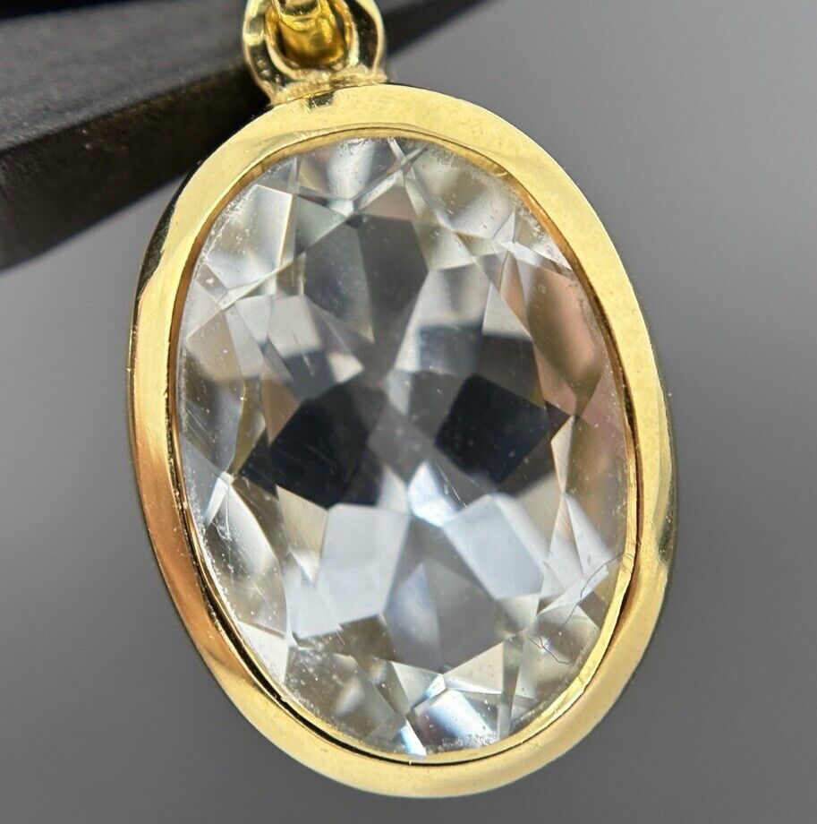 Gold Anhänger 14K/585 Aquamarin ca. 4,5ct mit 13x9,5mm Ovalschliff No.U80