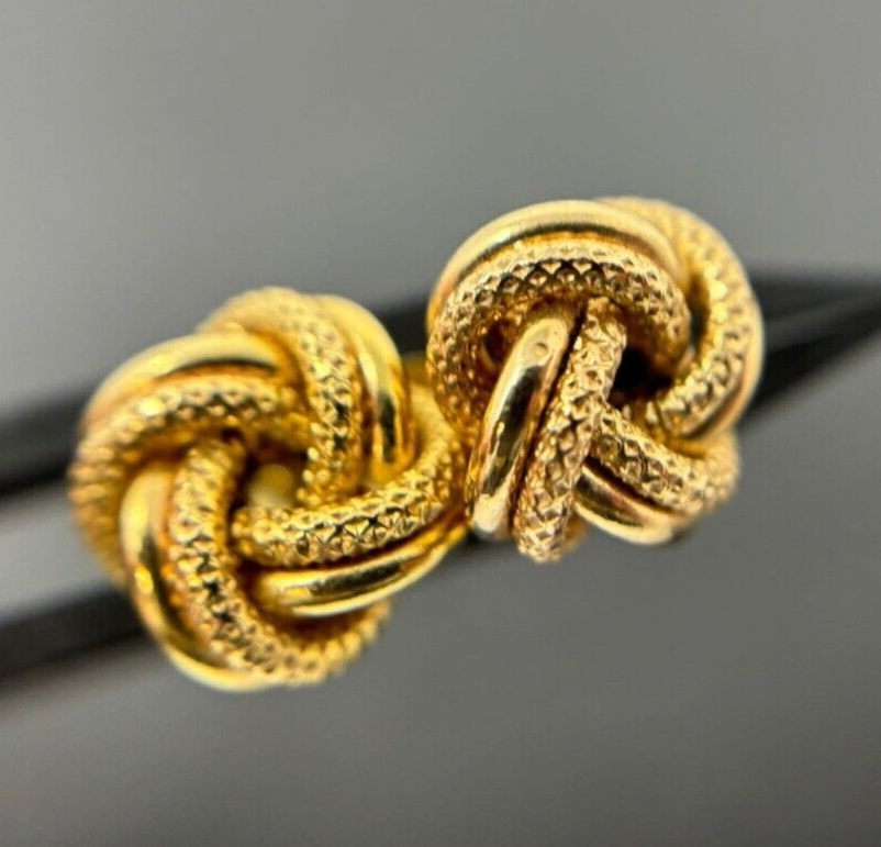Ohrstecker Knoten gezwirbelt Gold 1,2cm 14K/585 verkauft No.U
