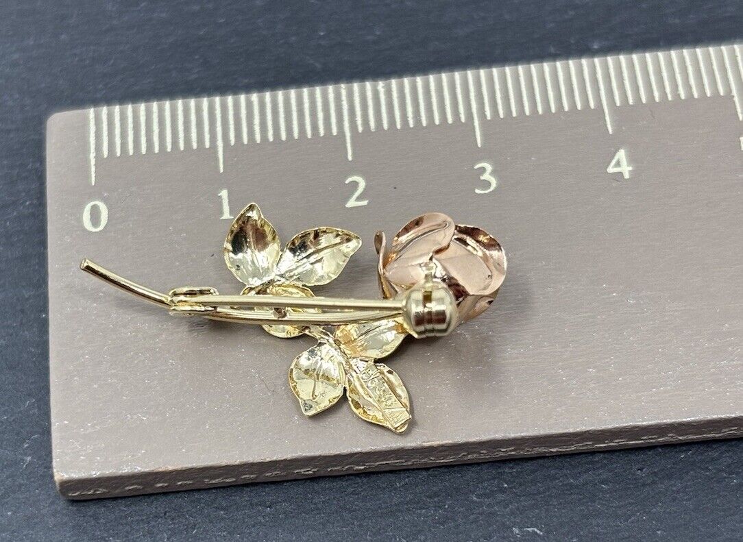 Goldbrosche Rose Rosegold/Gelbgold 8K/333 No.114