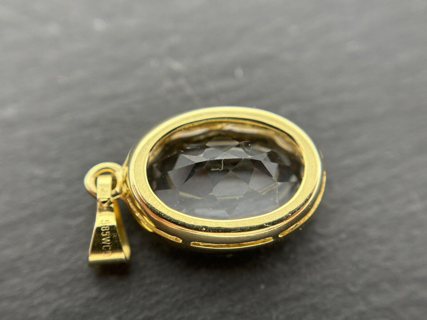 Gold Anhänger 14K/585 Aquamarin ca. 4,5ct mit 13x9,5mm Ovalschliff No.U80